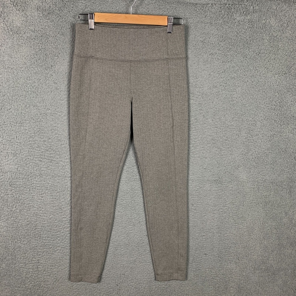 Athleta Delancey Tights Women's Small S Gray Tan‎ Herringbone Textured